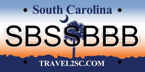 SBSSBBB South Carolina License Plate
