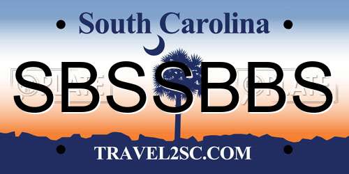 SBSSBBS South Carolina License Plate