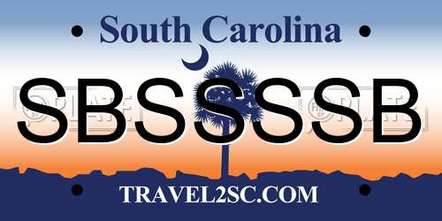 SBSSSSB South Carolina License Plate