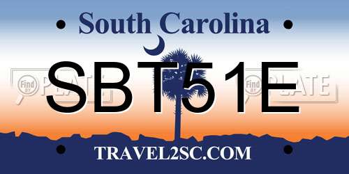 SBT51E South Carolina License Plate