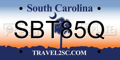 SBT85Q South Carolina License Plate
