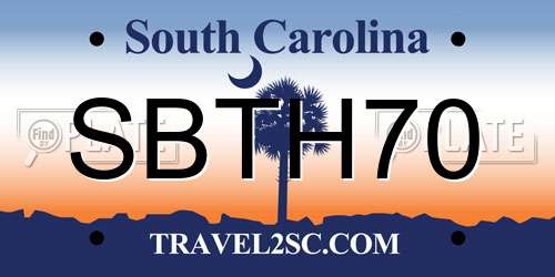 SBTH70 South Carolina License Plate