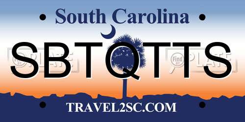 SBTQTTS South Carolina License Plate