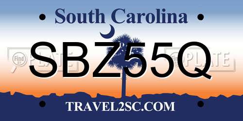 SBZ55Q South Carolina License Plate