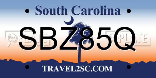 SBZ85Q South Carolina License Plate