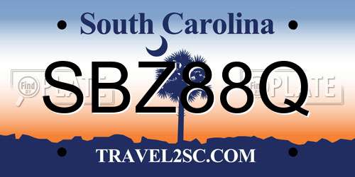 SBZ88Q South Carolina License Plate