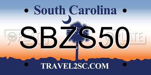 SBZS50 South Carolina License Plate