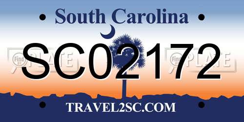 SC02172 South Carolina License Plate