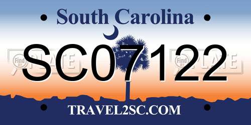 SC07122 South Carolina License Plate