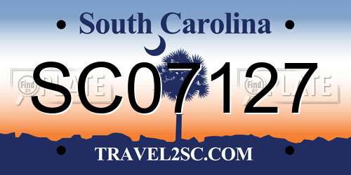 SC07127 South Carolina License Plate