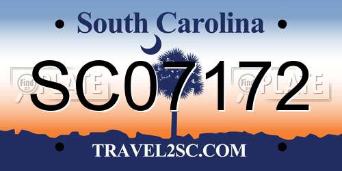 SC07172 South Carolina License Plate