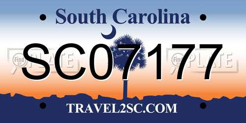 SC07177 South Carolina License Plate