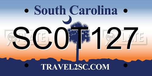 SC0T127 South Carolina License Plate