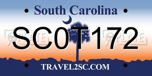SC0T172 South Carolina License Plate