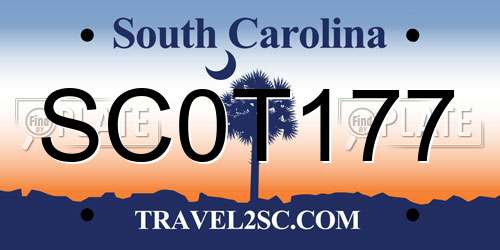 SC0T177 South Carolina License Plate