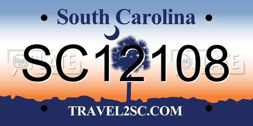 SC12108 South Carolina License Plate