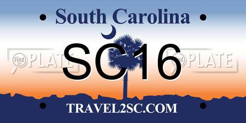 SC16 South Carolina License Plate