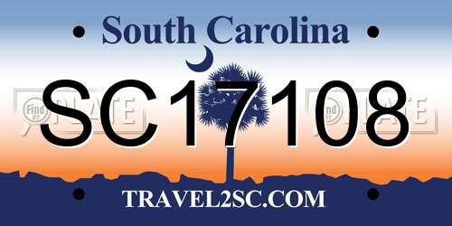 SC17108 South Carolina License Plate