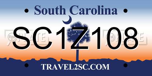 SC1Z108 South Carolina License Plate