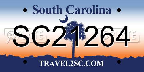 SC21264 South Carolina License Plate