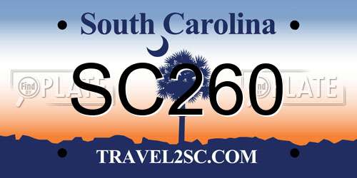 SC260 South Carolina License Plate