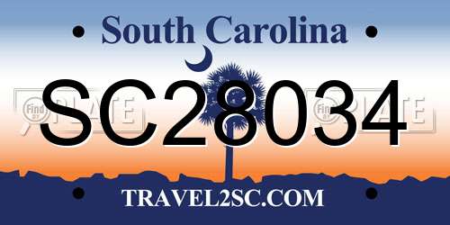 SC28034 South Carolina License Plate