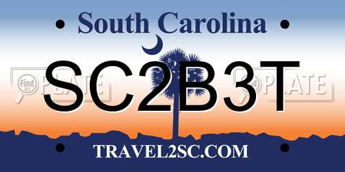 SC2B3T South Carolina License Plate