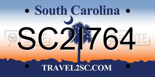 SC2I764 South Carolina License Plate
