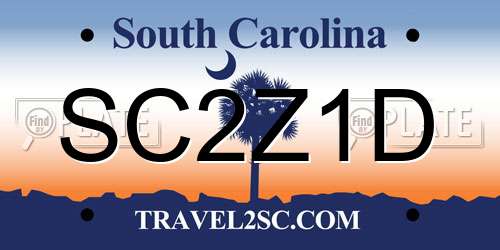 SC2Z1D South Carolina License Plate