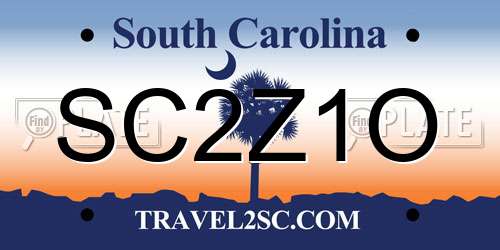 SC2Z1O South Carolina License Plate