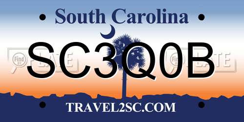 SC3Q0B South Carolina License Plate