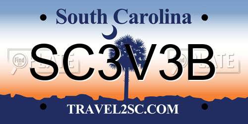 SC3V3B South Carolina License Plate