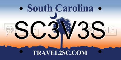 SC3V3S South Carolina License Plate
