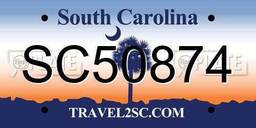 SC50874 South Carolina License Plate