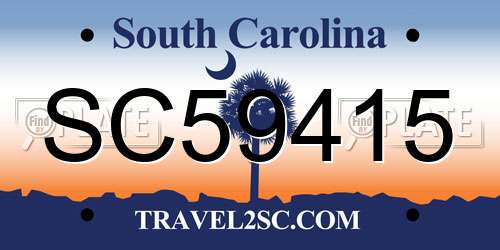 SC59415 South Carolina License Plate