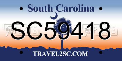 SC59418 South Carolina License Plate