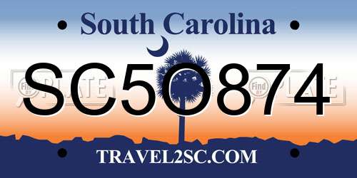SC5O874 South Carolina License Plate