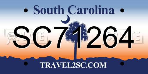 SC71264 South Carolina License Plate