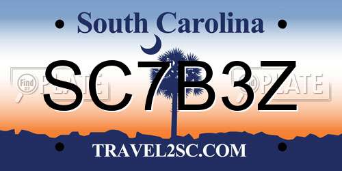 SC7B3Z South Carolina License Plate