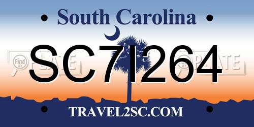 SC7I264 South Carolina License Plate