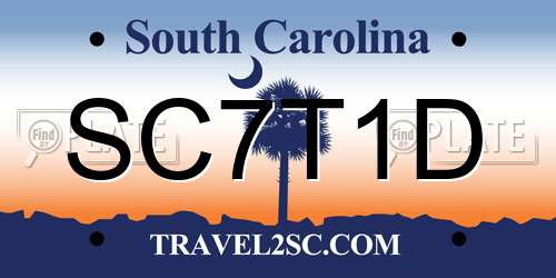 SC7T1D South Carolina License Plate
