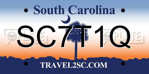 SC7T1Q South Carolina License Plate
