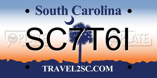 SC7T6I South Carolina License Plate