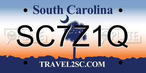 SC7Z1Q South Carolina License Plate