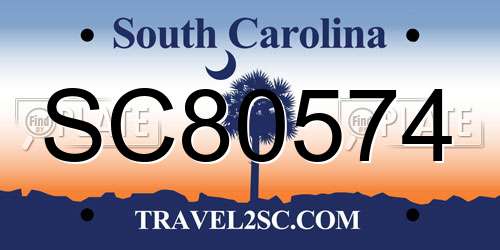 SC80574 South Carolina License Plate