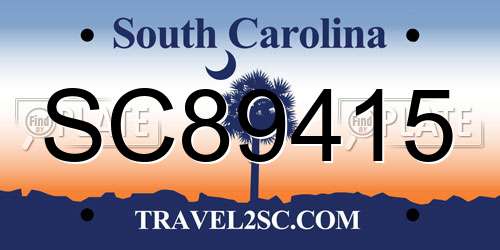 SC89415 South Carolina License Plate