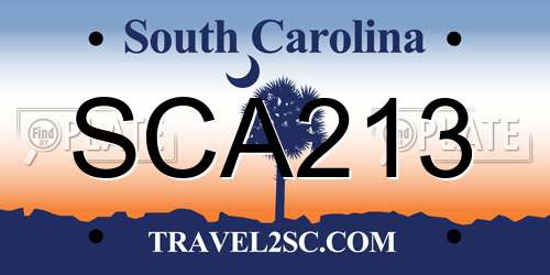 SCA213 South Carolina License Plate