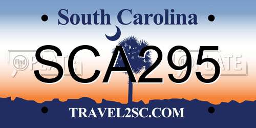 SCA295 South Carolina License Plate