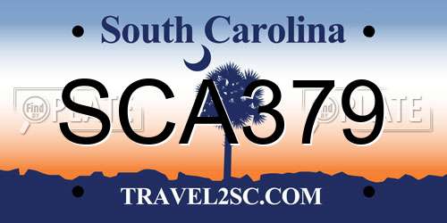 SCA379 South Carolina License Plate
