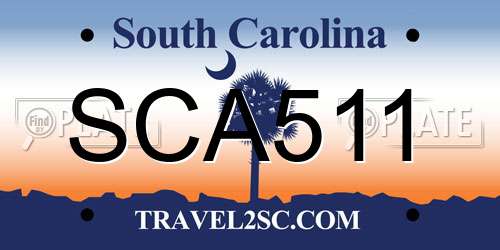SCA511 South Carolina License Plate